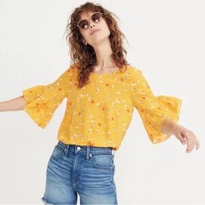 Madewell Sunny Floral Blouse with Bell Sleeves